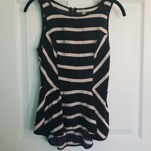Striped Black & Cream Blouse.